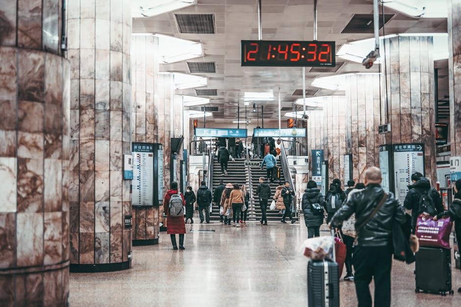 Navigating the intense crowds of the Beijing subway system