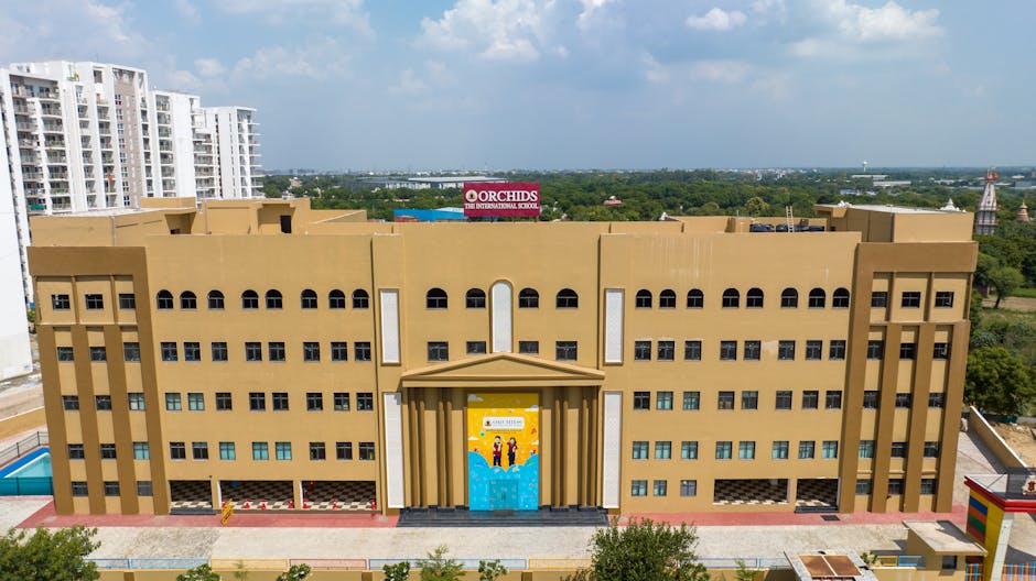 Exterior of a modern international school campus in Shanghai