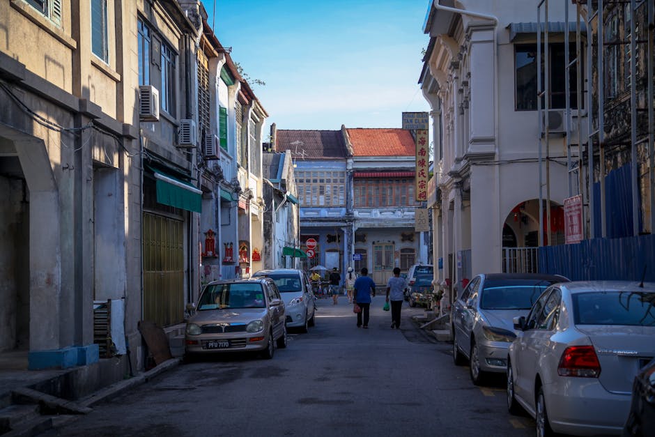 Old Shanghai lane house neighborhood with narrow streets and difficult parking